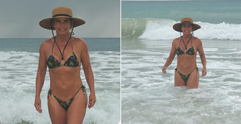 Aos 62, Bruna Lombardi posa de biquíni e revela incidente na praia: “Susto”