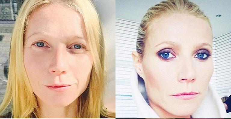 Gwyneth Paltrow mostra antes e depois da maquiagem