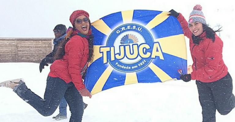Juliana Alves apresenta o enredo da Unidos da Tijuca em St Moritz, Suíça