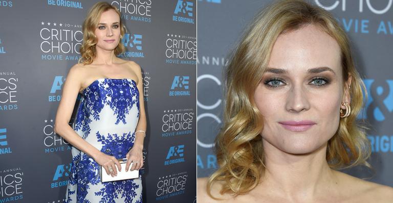 Diane Kruger exibe novas mechas loiras em premiação de cinema