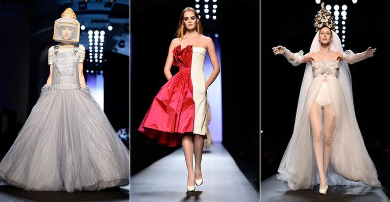 Jean Paul Gaultier inova com vestido de noiva jeans na Paris Fashion Week