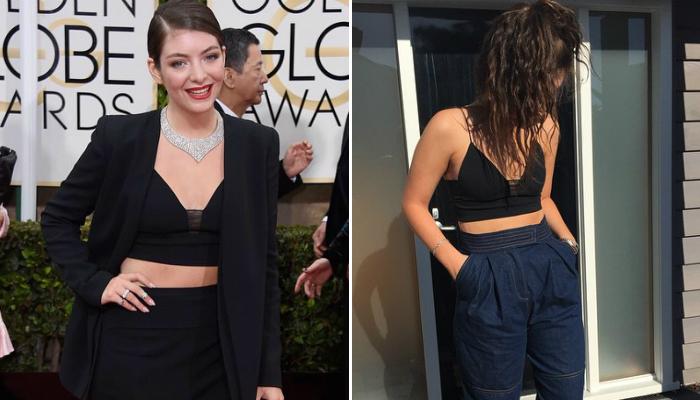 Lorde repete top cropped usado no Globo de Ouro