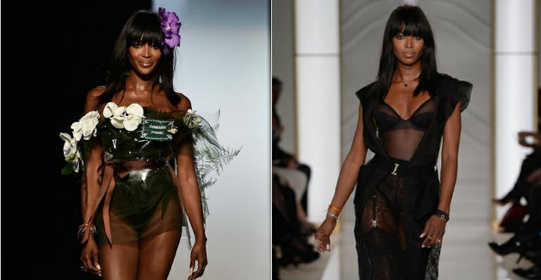 Aos 44 anos, Naomi Campbell exibe corpão durante Semana de Moda de Paris