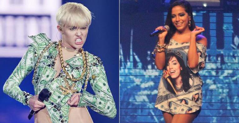 Como Miley Cyrus, Anitta aposta em ‘look dólar’ e faz dança sensual em show no Rio