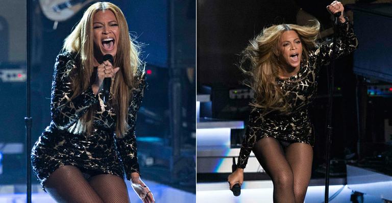 Beyoncé usa vestido curtinho e mostra demais em show