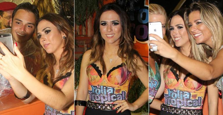 Tatá Werneck vira alvo de selfies em camarote