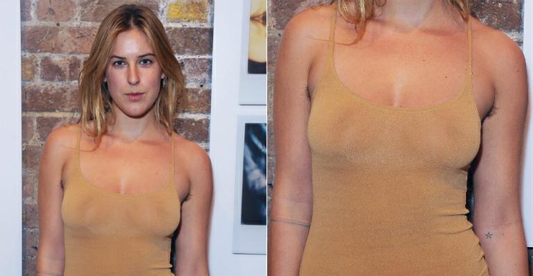 Scout Willis exibe axila peluda e vestido sem sutiã durante evento