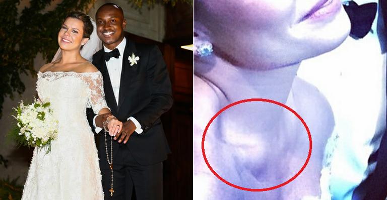 Imagem de Jesus Cristo aparece em foto de casamento de Fernanda Souza e Thiaguinho