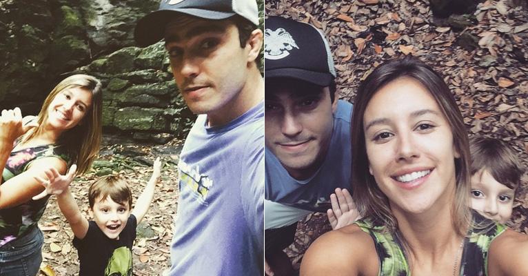Após reatarem, Thiago Rodrigues e Cristiane Dias curtem passeio com o filho