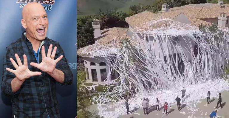 Mansão de jurado do American’s Got Talent é coberta por 4 mil rolos de papel higiênico