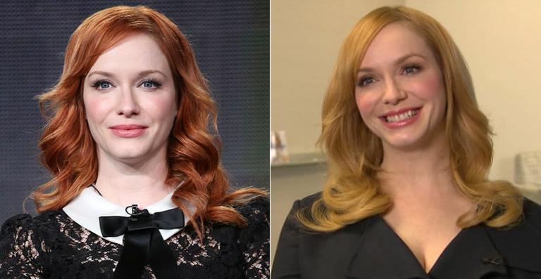Christina Hendricks muda o visual e fica loira