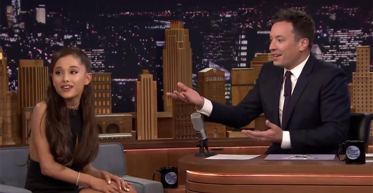 Ariana Grande imita Celine Dion no programa de Jimmy Fallon