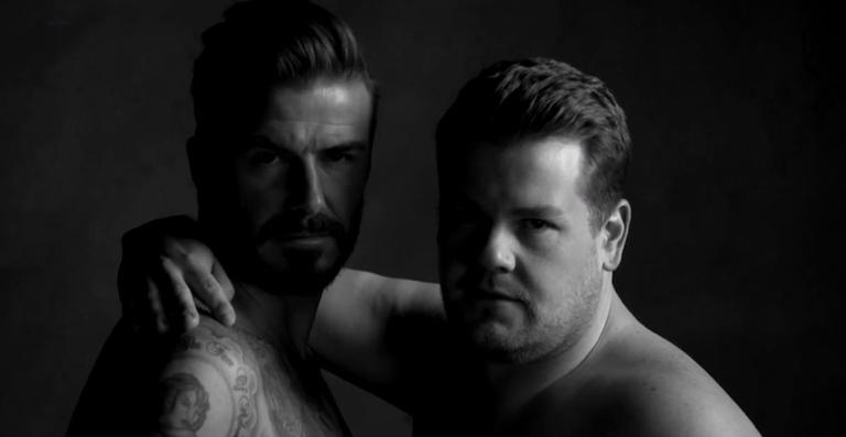 David Beckham faz paródia de anúncio de cueca com James Corden