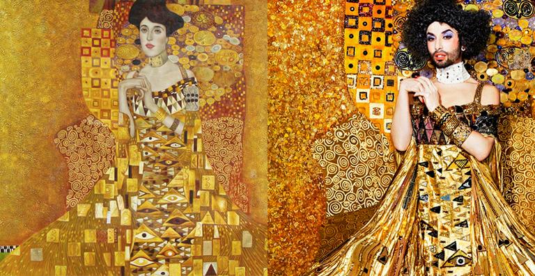 Conchita Wurst faz releitura de obra clássica de Gustav Klimt