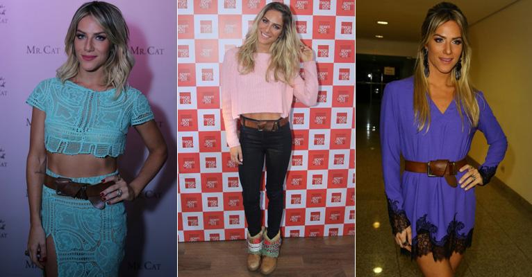 Cinto de couro marrom é o acessório favorito de Giovanna Ewbank; veja 25 looks da atriz com a peça