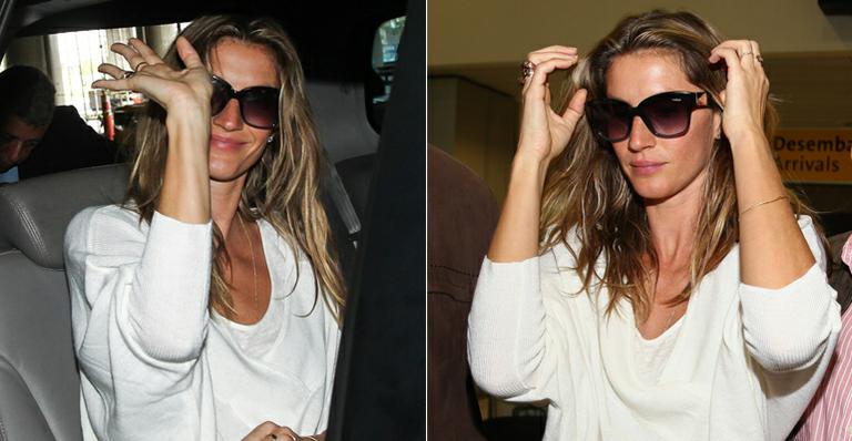 Gisele Bündchen desembarca em São Paulo para último desfile de sua carreira