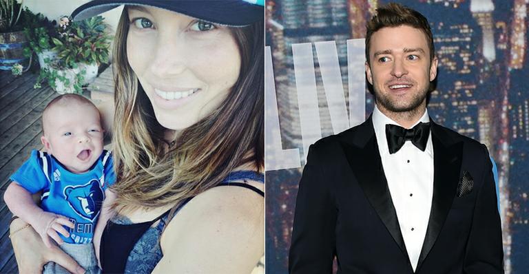 Justin Timberlake mostra o rostinho do filho pela primeira vez