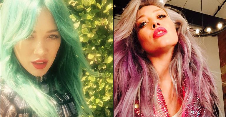 Novo look! Hilary Duff aparece com o visual rosa