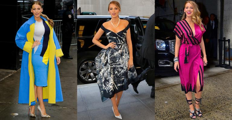 Blake Lively usa 10 looks diferentes no mesmo dia para divulgar filme