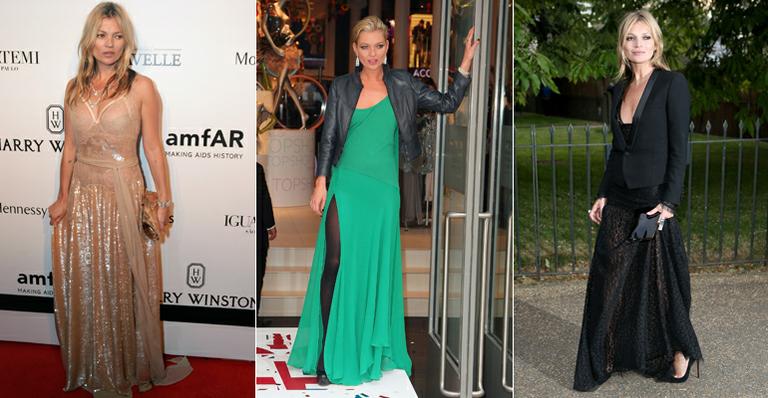 Confira 10 vestidos longos de Kate Moss que inspiram madrinhas de casamento