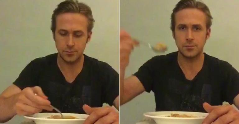 Ryan Gosling finalmente ‘come cereal’ em homenagem ao criador do meme