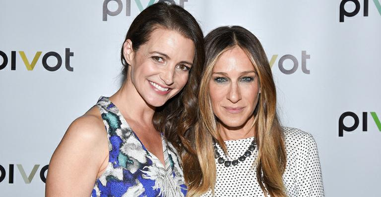 Kristin Davis e Sarah Jessica Parker se encontram em evento
