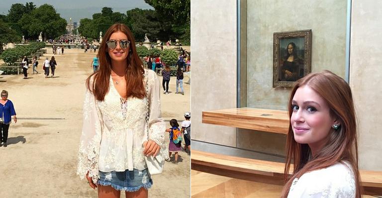 Marina Ruy Barbosa curte férias em Paris e posa com a Mona Lisa