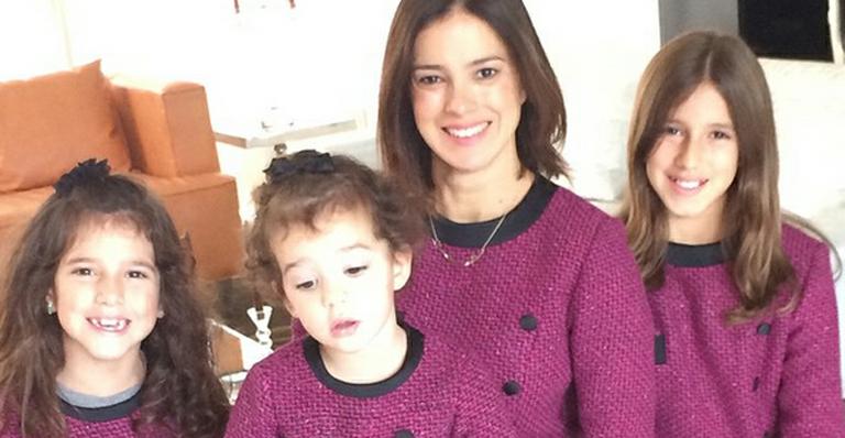 Filhas de Vera Viel e Rodrigo Faro vestem looks iguais aos da mãe