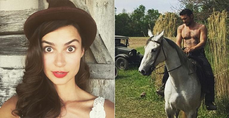 Thaila Ayala mostra fotos de James Franco nos bastidores de filme