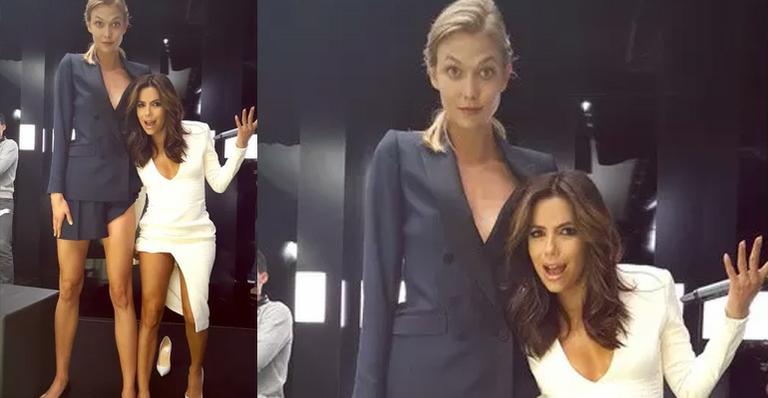 Com 27cm de diferença, Eva Longoria compara altura com Karlie Kloss