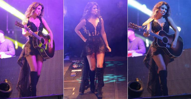 Paula Fernandes abusa do decote e transparência em show