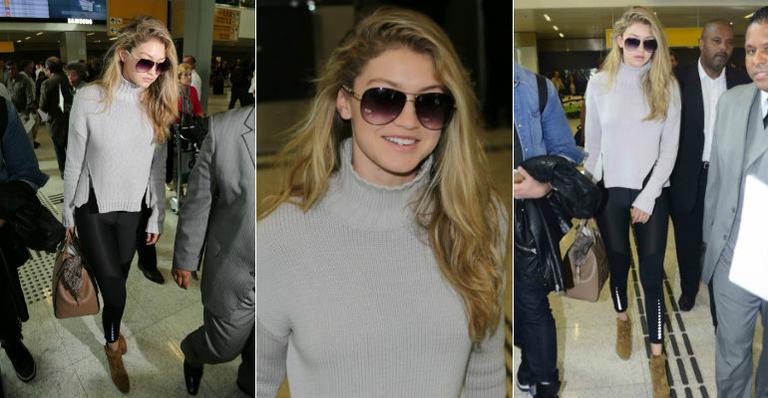 Modelo Gigi Hadid desembarca em São Paulo para participar de encontro fashion