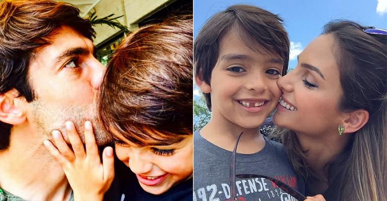 Kaká e Carol Celico comemoram os sete anos de Luca