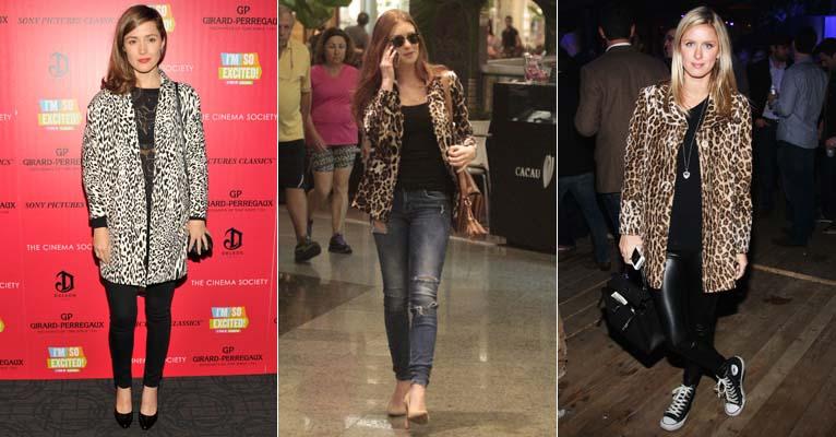 Casaco e blazer animal print são opções fashionistas para os dias frios