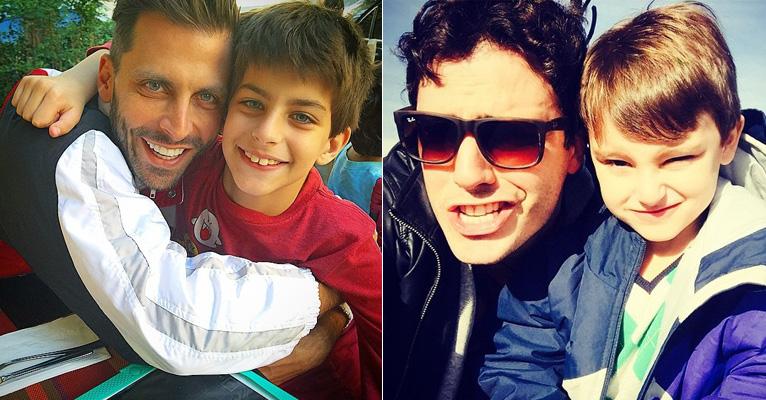 Pais famosos como Henri Castelli e Thiago Rodrigues curtem o sábado com os filhos