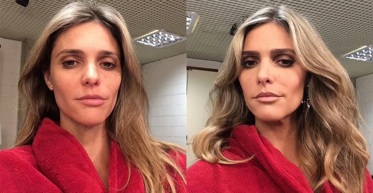 Fernanda Lima mostra antes e depois da maquiagem