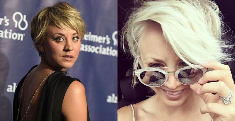 Kaley Cuoco exibe novo visual e adere ao loiro platinado. Confira!