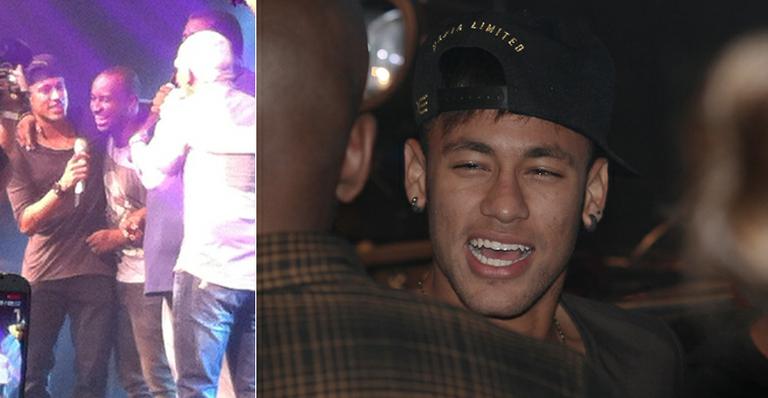 Neymar canta com Thiaguinho em show em São Paulo