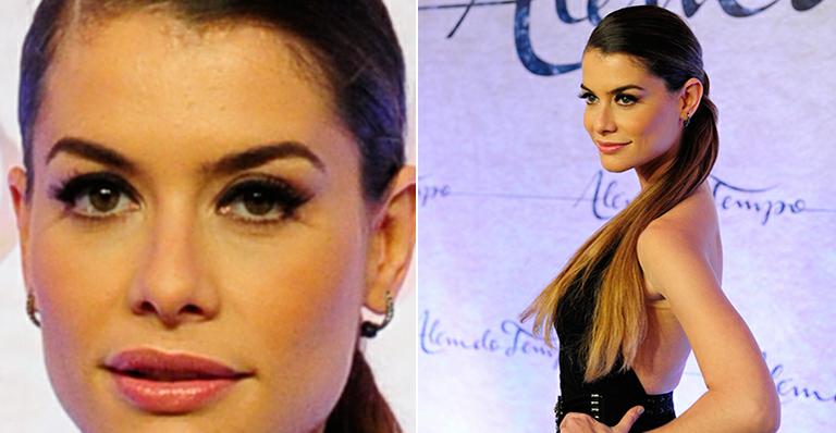 Alinne Moraes arrasa na festa de ‘Além do Tempo’ e conta segredo do cabelo e do make: ‘Eu que fiz’