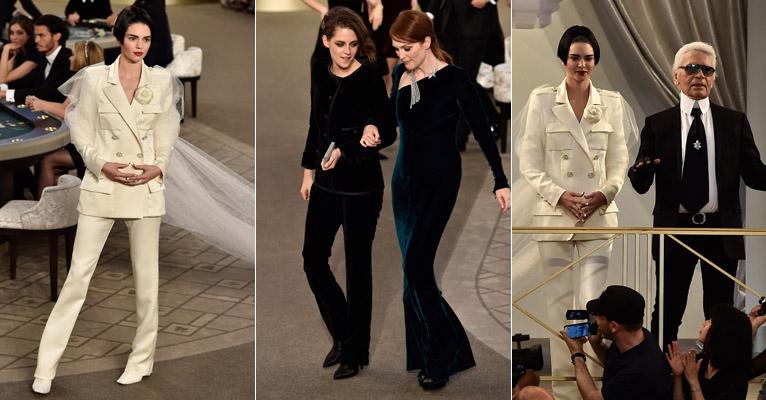 Julianne Moore, Kristen Stewart e Kendall Jenner participam do desfile da Chanel