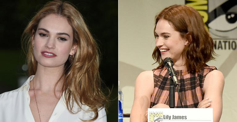 Lily James exibe novo visual em evento internacional