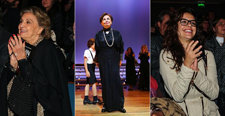 No palco, Beatriz Segall comemora 89 anos e ganha aplausos de Eva Wilma e Paloma Bernardi