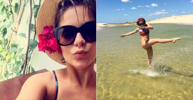 Isabella Santoni exibe boa forma nas férias após Malhação