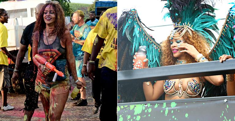 Rihanna pula o carnaval em seu país natal, Barbados