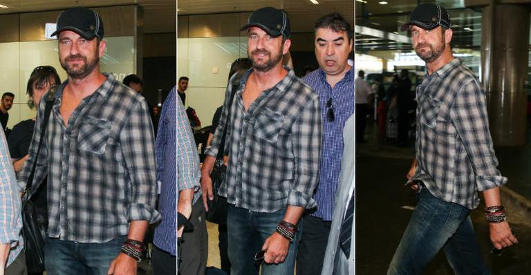 Gerard Butler desembarca em São Paulo para gravar comercial de marca de carros