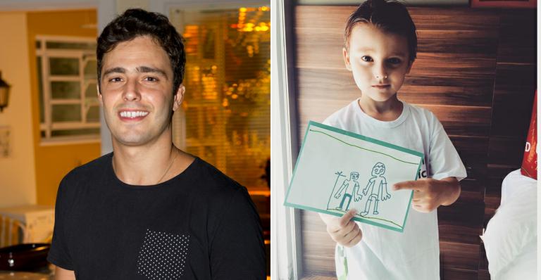 Na semana do Dia dos Pais, Thiago Rodrigues ganha desenho do filho de presente: ‘Mimo’