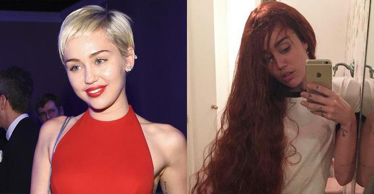 Miley Cyrus aparece com fios longos e ruiva em foto