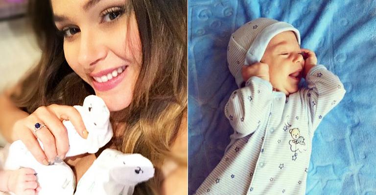 Fernanda Machado mostra Lucca pertinho de completar 2 meses: ‘Meu anjinho feliz’