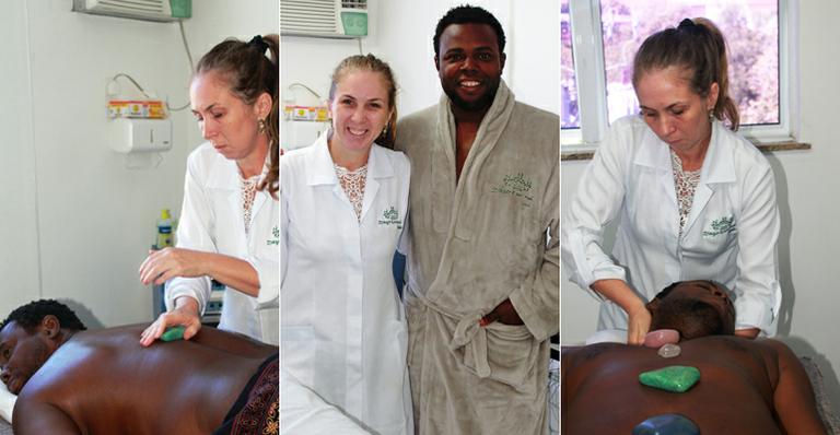 Érico Brás, de ‘Tapas e Beijos’, adere à terapia de pedras quentes para relaxar. Saiba!