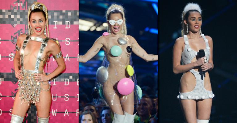 Veja os looks extravagantes de Miley Cyrus no MTV Video Music Awards 2015